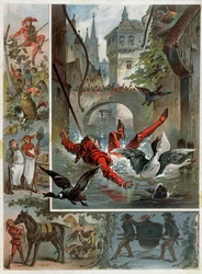 Ilustración para la historia de Till Eulenspiegel por Richard Strauss (1864-1949) c.1860-80